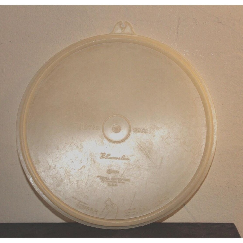 Vintage Tupperware #229 Replacement 8" Round Sheer Lid Seal w/ Old Tupper Logo